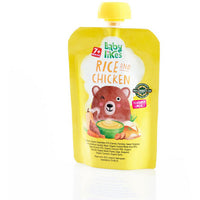 Baby Likes Halal Organic Rice and Chicken 6 pouches x 130 grams - Baby Puree for 7 months plus