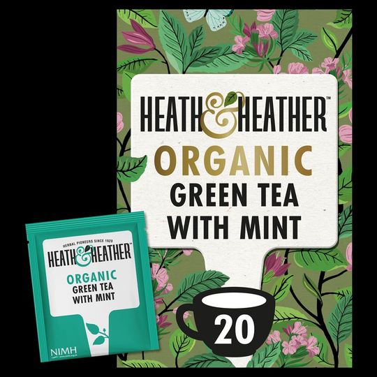 Heath and Heather Organic Green Tea with Mint 20 bags