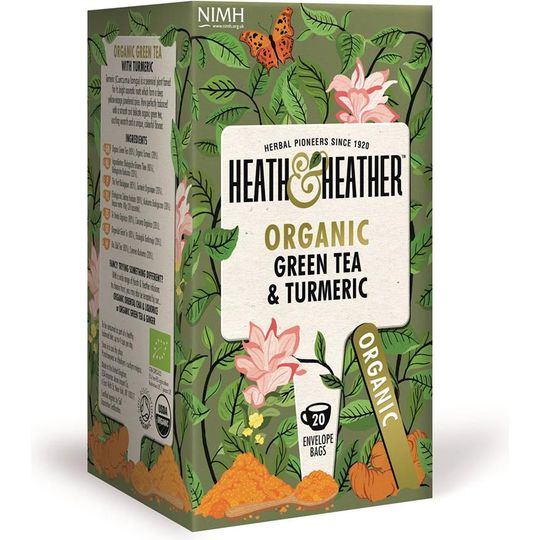 Heath and Heather Organic Green Tea & Turmeric 20 Bags