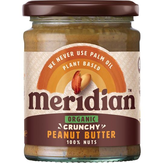 Meridian Organic Crunchy Peanut Butter 100% Nuts 470g