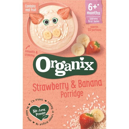 Organix Strawberry & Banana Porridge Single