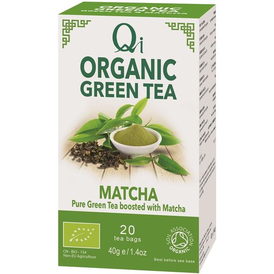 Qi Teas Organic Green Tea & Matcha 20 Tea Bags