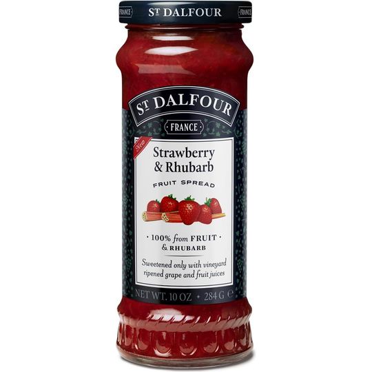 ST DALFOUR STRAWBERY & RHUBARB FRUIT SPREAD 284G