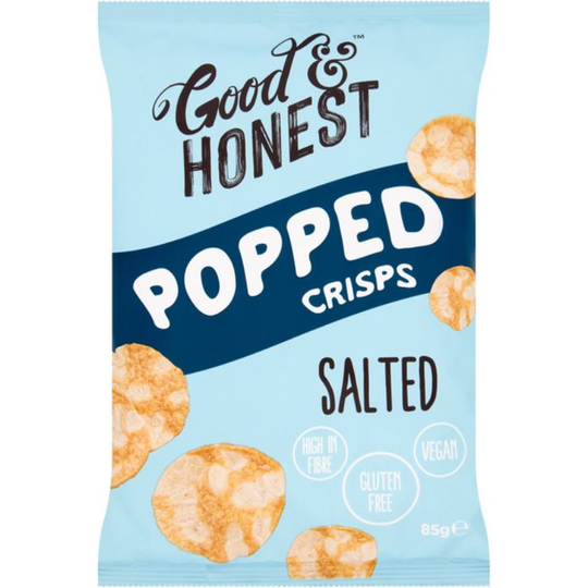 Good and Honest Salted Popped Crisps 85g