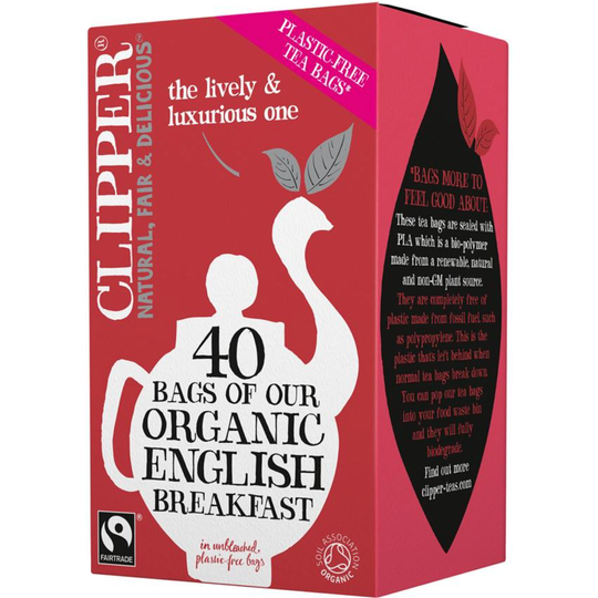 Clipper Tea Organic & Fairtrade English Breakfast 40 Tea Bags