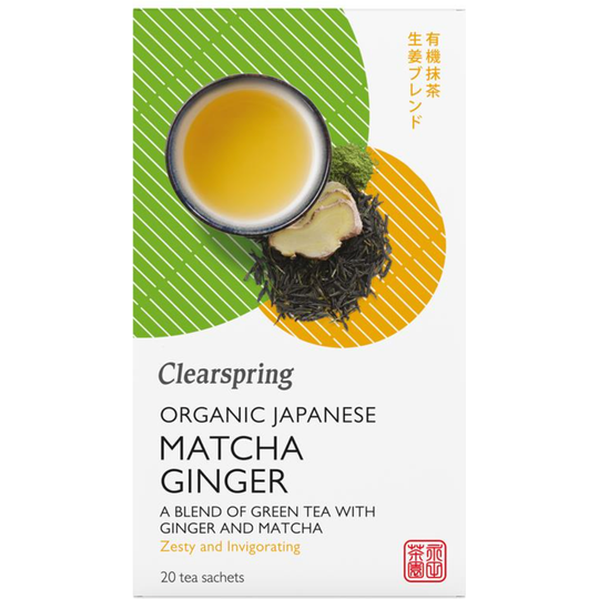 Clearspring  Organic Japanese Matcha Ginger - 20 Tea Sachets