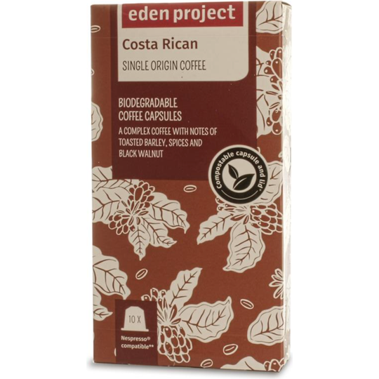 Eden Project 10 Costa Rican biodegradable coffee capsules