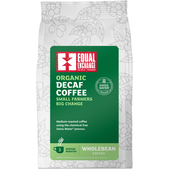 Equal Exchange Organic Decaf Medium Roast Wholebean Coffee, 200g bag