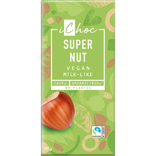 iChoc Super Nut Chocolate Vegan Organic 80g