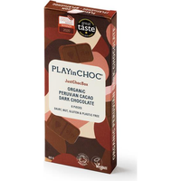 PLAYinCHOC JustChoc Box Organic Peruvian Cacao Dark Chocolates 60g