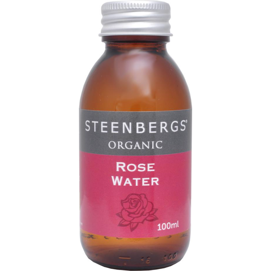 Steenbergs Organic Rose Water 100ml Glass Bottle