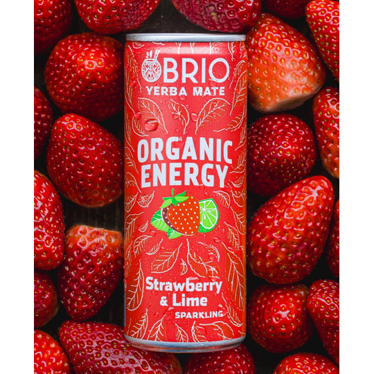 Brio Yerba Mate Organic Energy Drink Strawberry & Lime 250ml