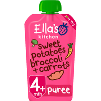 Ella's Kitchen Organic sweet potatoes, broccoli and carrots puree baby pouch 4+ months 120g