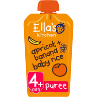 Ella's Kitchen Organic apricot and banana baby rice baby pouch 4+ months 120g