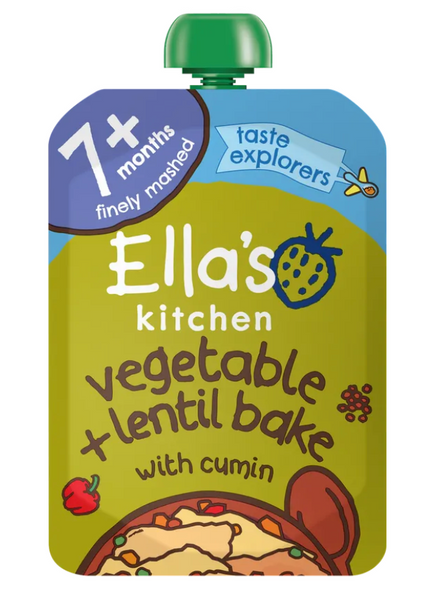 Ella's Kitchen Organic vegetable and lentil bake baby pouch 7+ months 130g