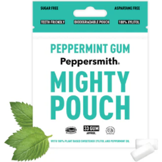 Peppersmith English Peppermint Xylitol Gum - 50G Mighty Pouch