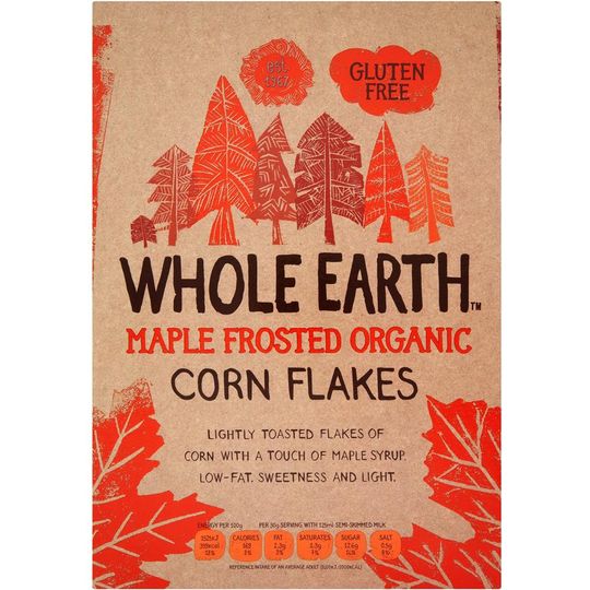 WHOLE EARTH ORGANIC MAPLE FROSTED FLAKES 375G