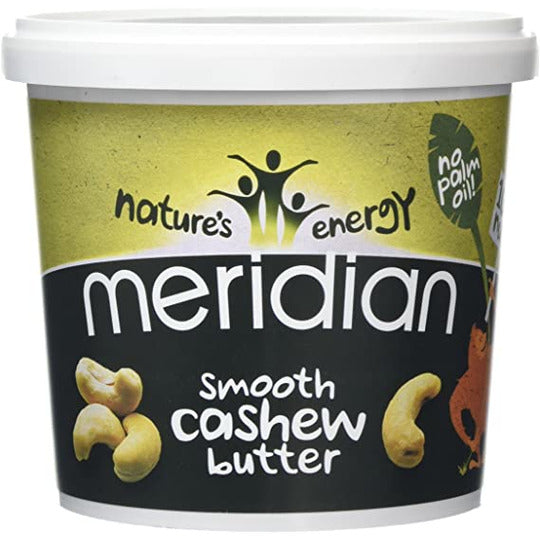 Meridian Butter 1kg Tubs 100% Nuts and No Palm Oil Smooth Cashew Butter